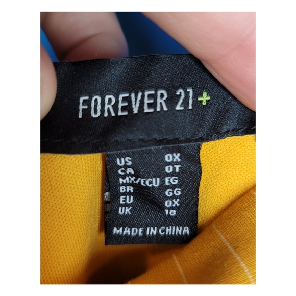 F21 Pin Stripe Yellow/Gold/cream Minidress 0X - Picture 6 of 6